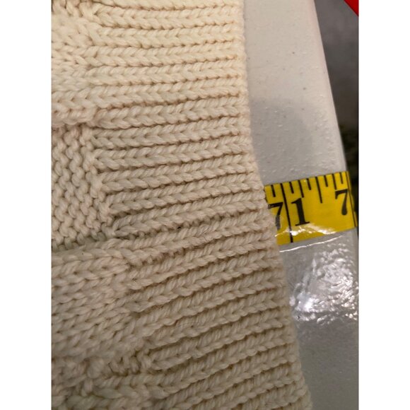 Blarney Woollen Mills 100% Merino Wool Cable Knit Scarf 71" X 10" Cream - Picture 5 of 6